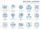 Machine learning line icons set. Vector illustration. Editable stroke