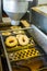 Machine making donuts