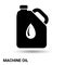 Machine oil. A canister of engine oil is isolated on a light background. Vector illustration