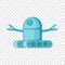 Machine robot icon, cartoon style