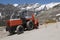 Machine for snow removal at the closed road Manali-Leh. The Himalayas, India