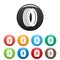 Machine tire icons set color vector