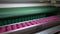 Machine transports a block of independent springs packed in a sheath, conveyor for the production of springs for