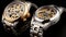 Machined Metal Watches With Gold And Silver Skeletons