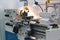 Machinery industry - lathe machine at metal manufacturing