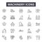 Machinery line icons, signs, vector set, outline illustration concept