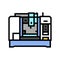 machining center manufacturing engineer color icon vector illustration