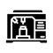 machining center manufacturing engineer glyph icon vector illustration