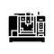 machining center manufacturing engineer glyph icon vector illustration