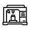 machining center manufacturing engineer line icon vector illustration
