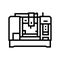 machining center manufacturing engineer line icon vector illustration