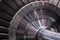 Machnine turbine rotor blades closeup