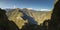 Machu Picchu in a southern view through from Huayna Picchu