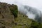 Machu-Picchu town wall ancient historical terraces Cuzco Sacred Valley Peru