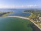 Mackeral Cove Beach aerial view, Rhode Island, USA