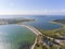 Mackeral Cove Beach aerial view, Rhode Island, USA