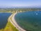 Mackeral Cove Beach aerial view, Rhode Island, USA