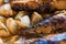 Mackerel baked in the oven, home dish, close-up