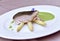 Mackerel fillets with asparagus