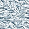 Mackerel fish monochrome pattern seamless
