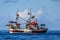 mackerel hook line fishing vessel on blue ocean