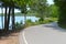 Mackinac Islandâ€™s rocky shoreline and lake