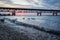 Mackinaw Bridge Michigan Sunset Background