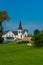 Mackinaw Island, MI - July 14, 2021: Missionary Bark Chapel on Mackinaw Island on MI on July 14, 2021.