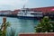 Mackinaw Island, MI - July 14, 2021: Shepler's Ferry docked at Mackinaw Island, MI on July 14, 2021.