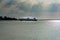 Mackinaw Island, MI - July 14, 2021: Two of Shepler's Ferry boats leaving Mackinaw Island, MI on July 14, 2021.