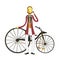 Macmillan`s Bicycle - first retro bicycle 1839 isolated on whit