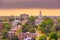 Macon, Georgia, USA historic downtown skyline at dusk