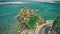 Maconde viewpoint, Mauritius. Cape Flinders with road and ocean