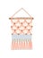 Macrame design, wall hanging decoration with thread fringe vector illustration. Combinations of half hitches. Boho