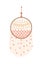 Macrame dreamcatcher design vector illustration. Wall hanging decoration with thread fringe. Indian traditional amulet
