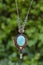 Macrame mineral crystal quartz stone necklace