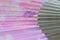 Macro background texture of Japanese paper fans