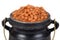 Macro baked beans in old pot