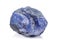 Macro blue tourmaline mineral stone on white background