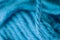 Macro Blue Yarn Wool Texture Background
