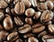 Macro brown coffee beans.