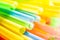 Macro Of A Bunch Colored Drinking Straws