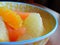 Macro Citrus Fruit Salad In Small Bowl