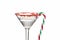 Macro clear candy cane martini