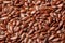 Macro close-up of flax seeds.