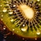 macro close up photo of kiwi. Generative AI