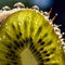 macro close up photo of kiwi. Generative AI