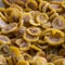Macro close up round cut and dried kiwi fruit, free market