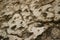 Macro close up view of Colonial stucco wall in Asia with deep fi