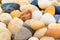 Macro closeup image of group of rocks including an agate - nature image and background